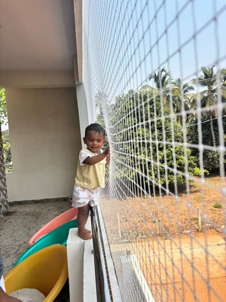 Child safety net installation on staircase and balcony in Bangalore