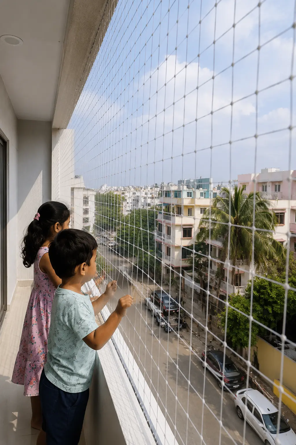 Child-safe window and gallery protective safety netting by Shrishti Enterprises