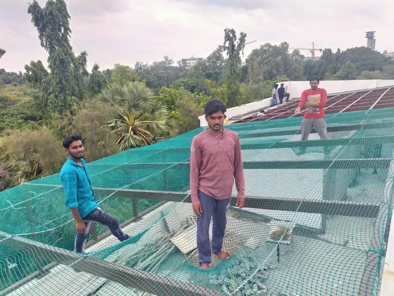 Certified construction safety net and building fall arrest installation in Bangalore by Shrishti Enterprises